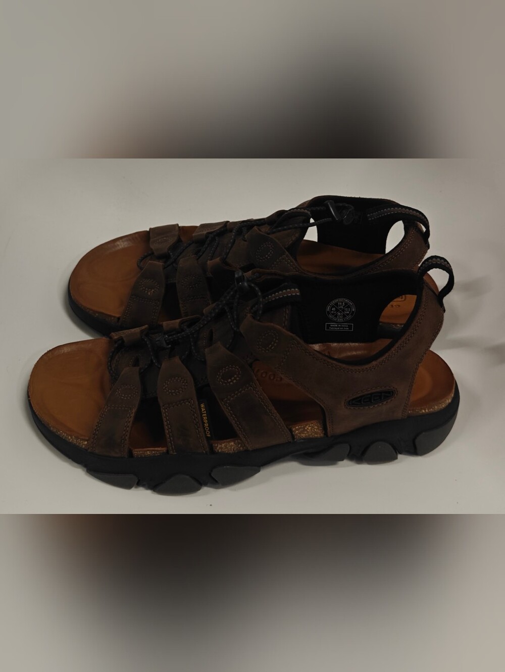 KEEN Daytona II Men’s Sandals Size 11.5 Brown Leather Outdoor Hiking Sport Sanda